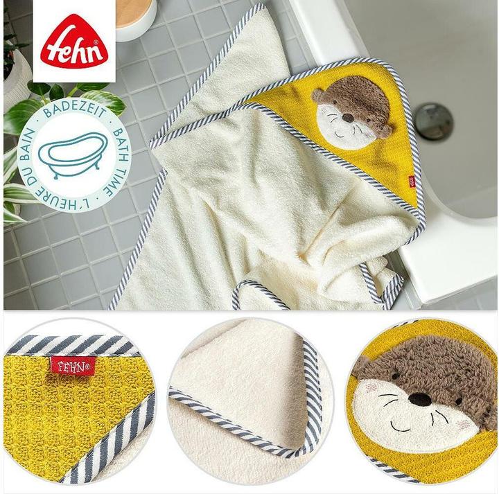 Produktbild Fehn Kapuzenbadetücher & Handtücher Kapuzenbadetuch 80 x 80 cm - Otter (80 x 80 cm)