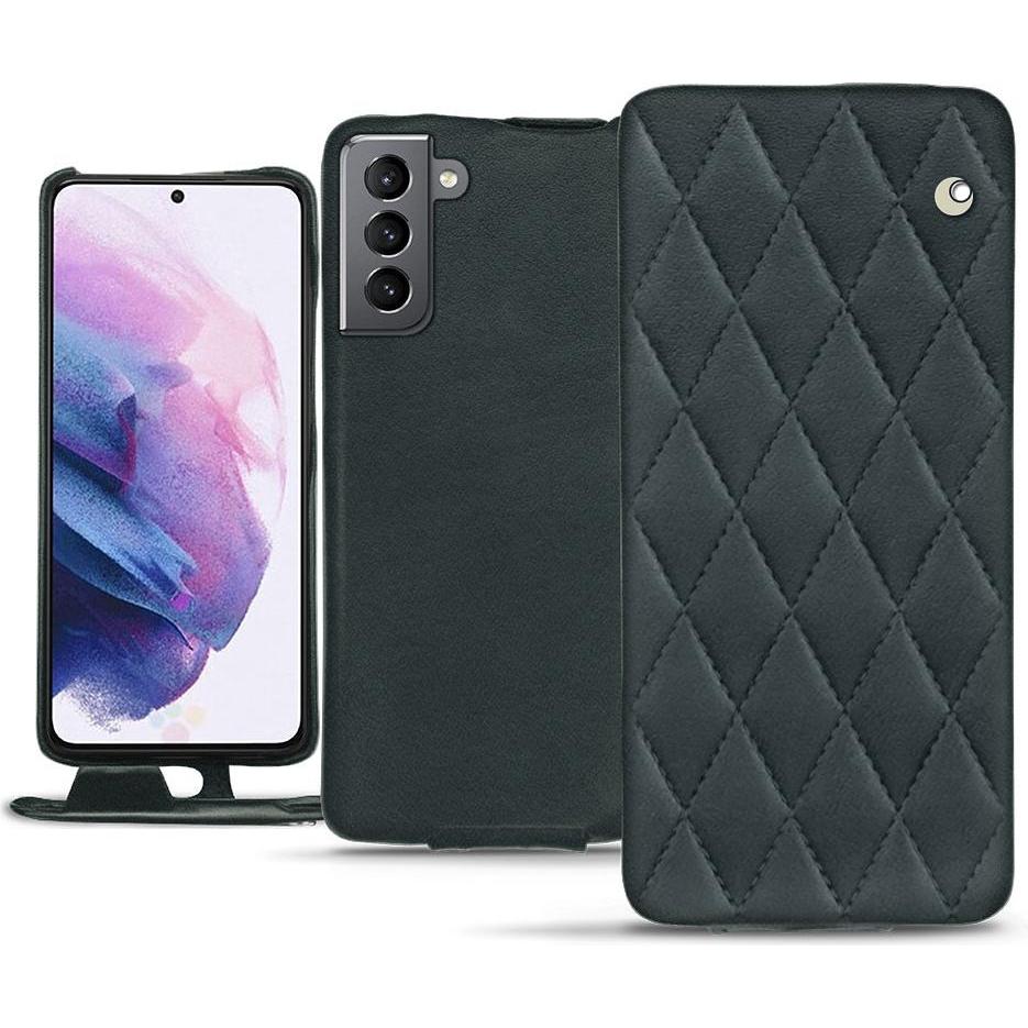 Noreve Lederschutzhülle vertikal (Samsung Galaxy S21), Smartphone Hülle, Blau