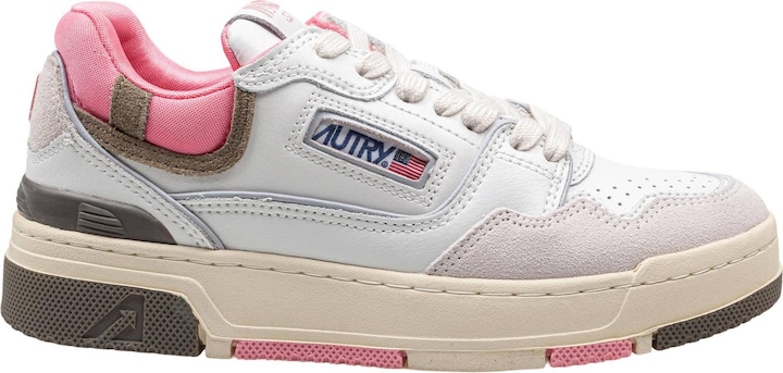 Autry sneakers clc low in suede and nubuk white and geranium (42)