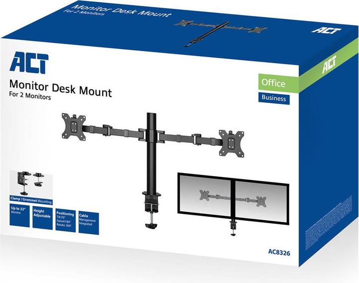 Produktbild ACT Monitor Desk Mount, 2 screens up to 32ö and 12 kg (Tisch, 32")
