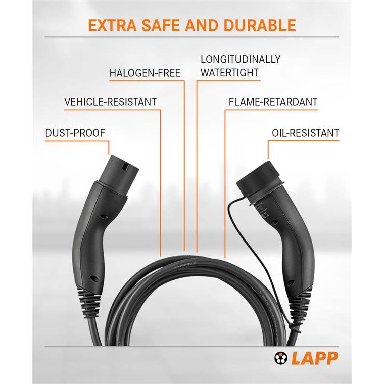 Thumbnail - Lapp Mobility, Elektroauto Ladekabel, Ladekabel Typ 2, bis zu 11 kW, 3 m, schwarz (11 kW, 3 m)