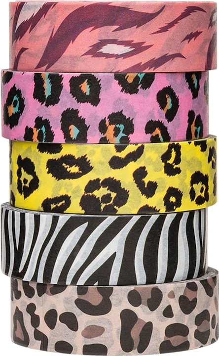 Image du produit Colorations Washi Tape Motif animal 5 rouleaux, 5mtr.