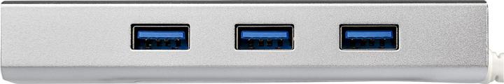 Actual product image StarTech 3 Port Mobile USB 3.0 Hub plus Gigabit Ethernet - Aluminium USB Hub with Gigabit Ethernet Adapter (USB-A, 4 ports)