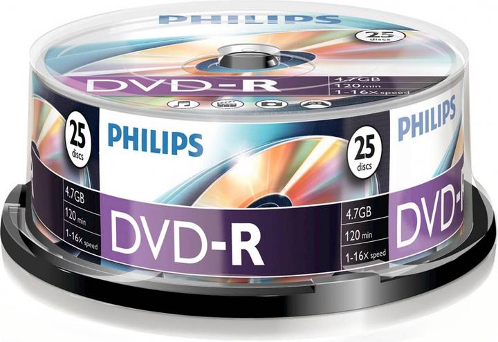 Image du produit Philips 1x25 DVD-R 4.7GB 16x SP (25 x)