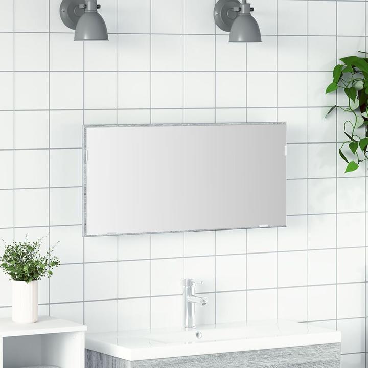 Produktbild vidaXL Badezimmer-Spiegelschrank mit LED Licht Grau Sonoma 80x37 cm (80 x 8.5 x 37 cm)