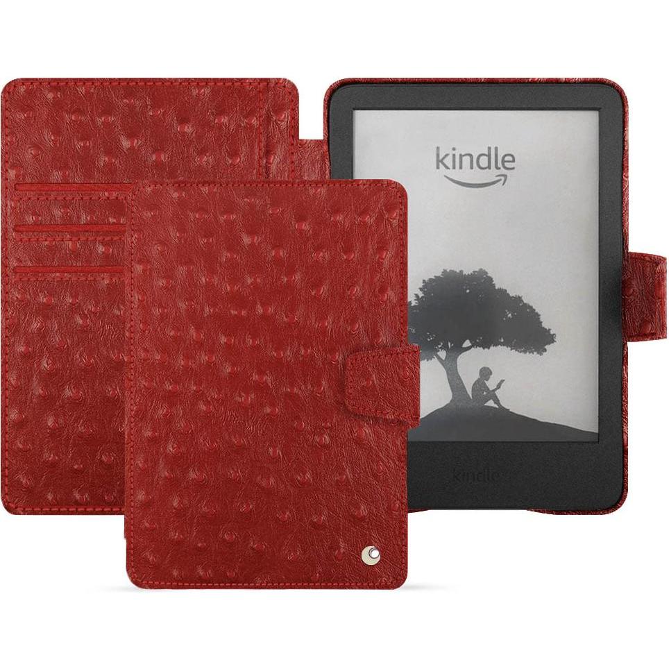 Noreve Lederschutzhülle Amazon Kindle (2022) (Kindle), eReader Zubehör, Rot