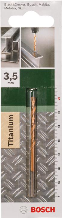 Produktbild Bosch Zubehör Metallbohrer HSS-TiN, DIN 338 D= 3,5 mm L= 70 mm (3.5 mm)