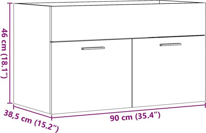 Produktbild vidaXL Waschbeckenschrank (90 x 38.50 x 46 cm)