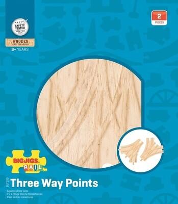 Actual product image Bigjigs Wooden rails 3-way split