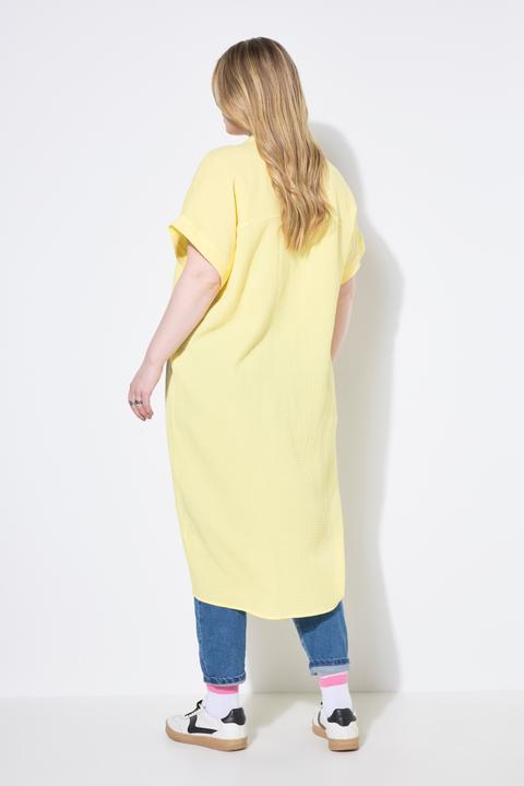 Produktbild Studio Untold Longbluse, langer Eggshape, Musselin, Halbarm (58)
