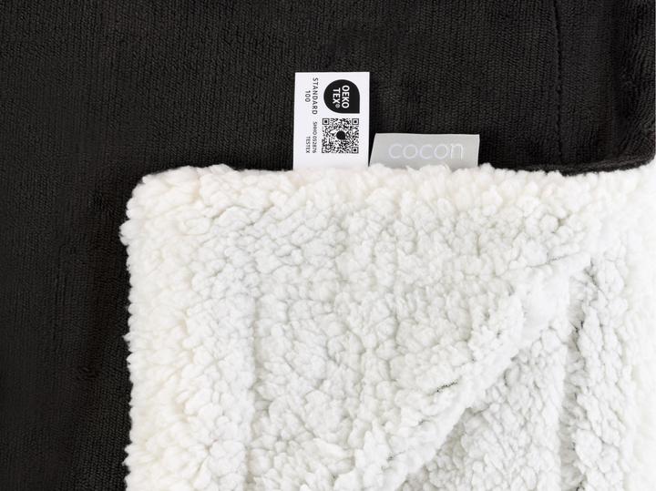 Actual product image Cocon Blanket Fleece Sherpa 150 x 200 cm, Anthracite-White (200 x 150 cm)