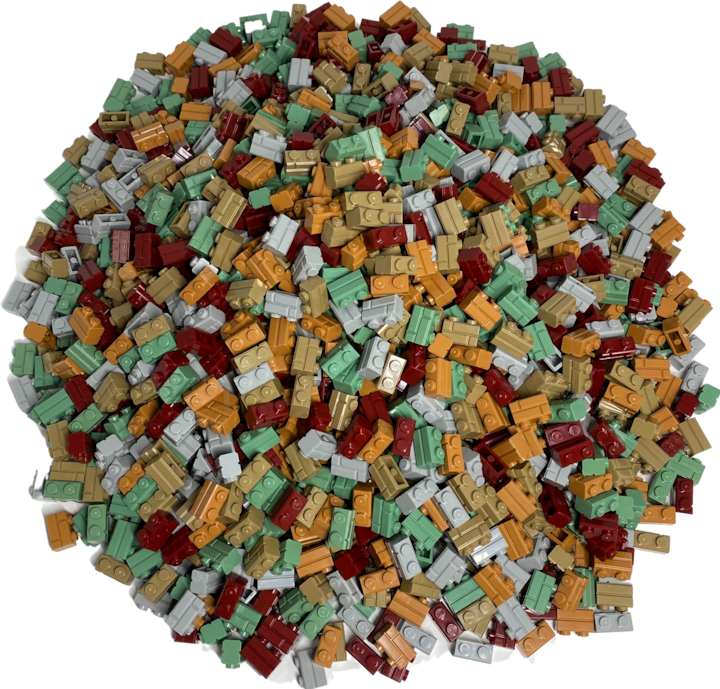 Immagine prodotto LEGO Mattoni 1x2 - Misto (98283, Accessori LEGO)