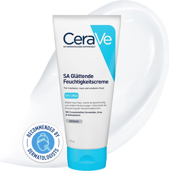 Actual product image CeraVe SA Urea Smoothing Moisturizing Cream (Body cream, 177 ml)