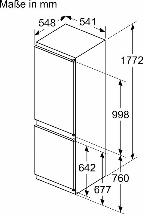 Image du produit Bosch Hausgeräte BOSC Réfrigérateur-congélateur encastrable (260 l)