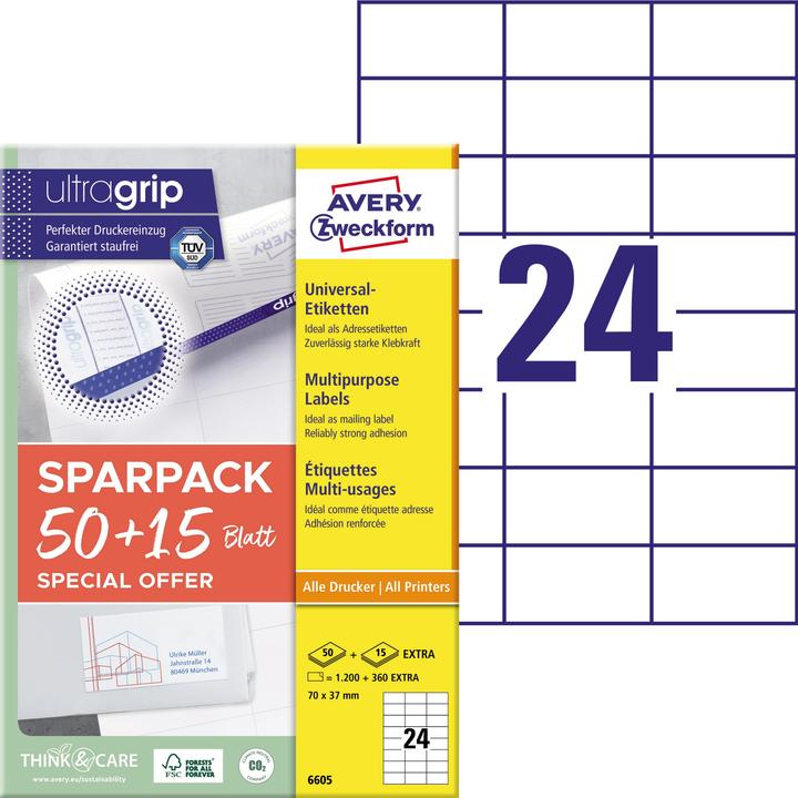 Produktbild Avery ultragrip SPARPACK 50 + 15 Blatt