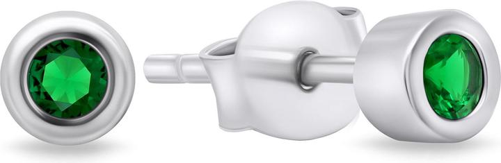 Produktbild Brilio Silver - Timeless silver earrings with green zircons EA609WG