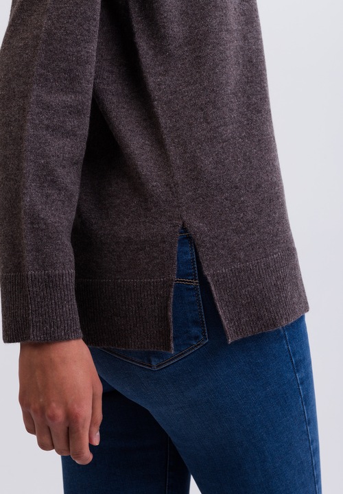 Image du produit Cash-Mere Kaschmir Rundhals Pullover mit Seitenschlitzen (M)