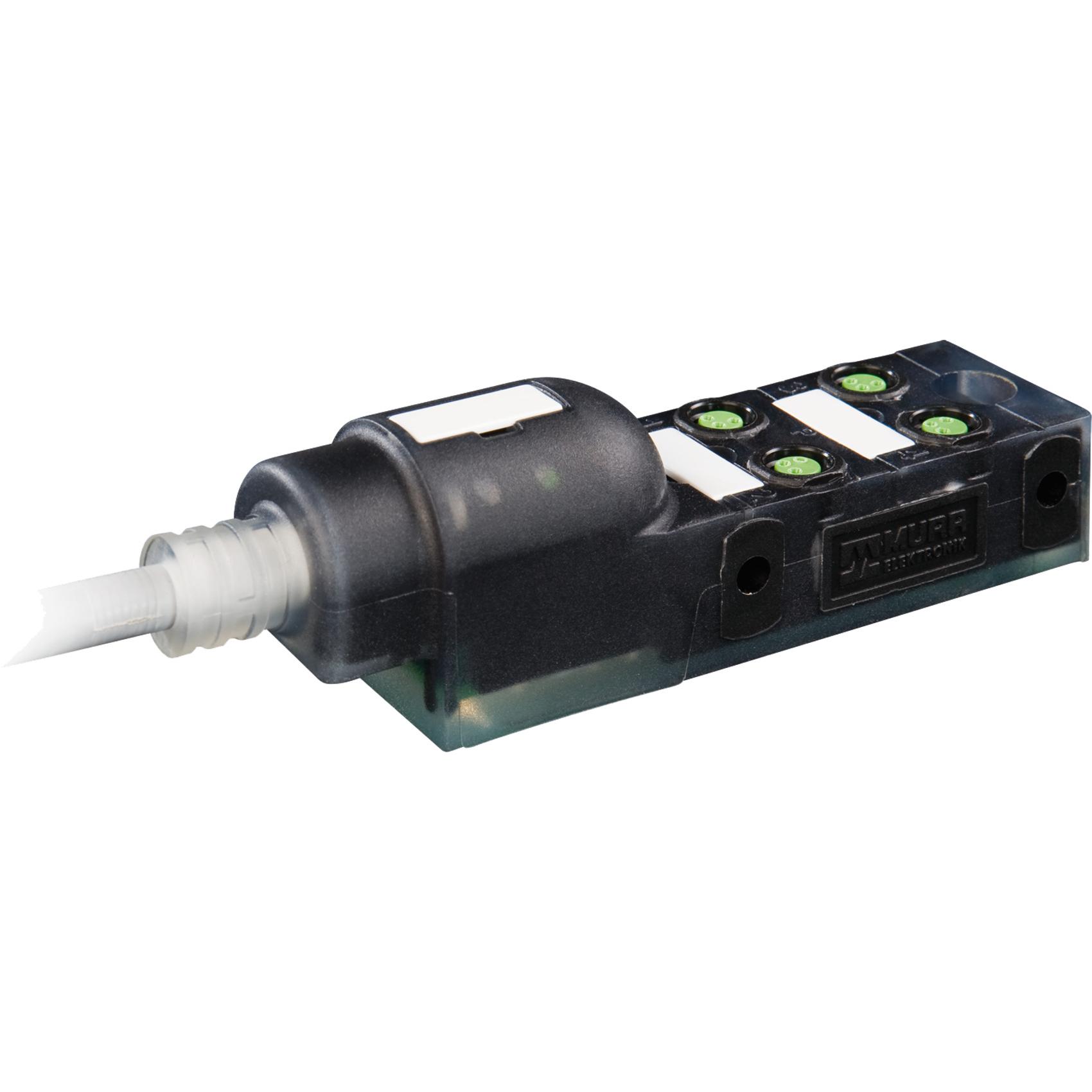 Murr Elektronik 8000-84010-3340500 Sensor/Aktorbox aktiv M8-Verteiler mit Kunst, Elektronikkabel + Stecker, Schwarz