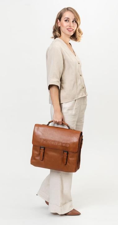 Actual product image Farmhood Memphis briefcase XXL 3 compartments leather 39 cm