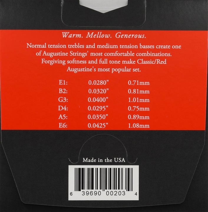 Actual product image Augustine Classic Red Medium (6 x, Guitar, 0.03")