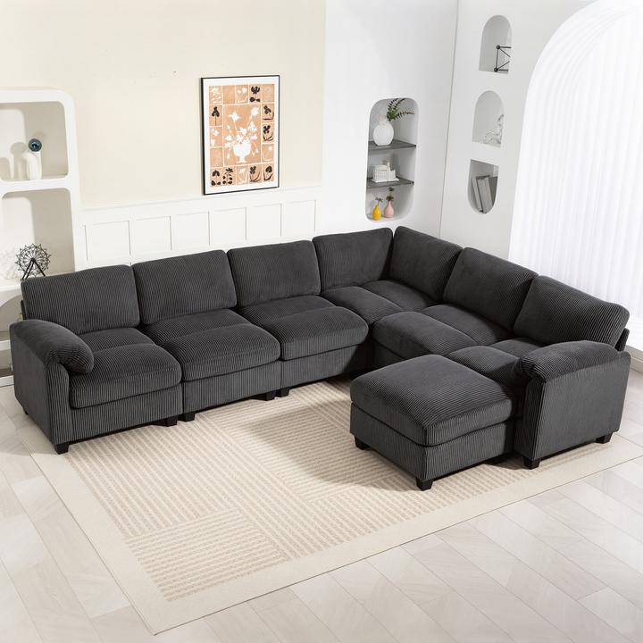 Actual product image Homcom Ecksofa Polyester, Schaumstoff Dunkelgrau (Corner sofa)