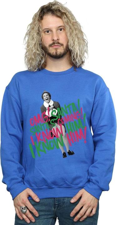 Actual product image Elf Mens Santa's Coming Sweatshirt (L)