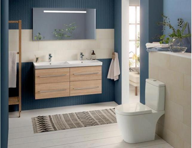 Produktbild Villeroy & Boch V&B Schrank-Doppelwaschtisch AVENTO 1200x470x160mm m ÜL we Alpin CeramicPlus (470 mm, 1200 mm)