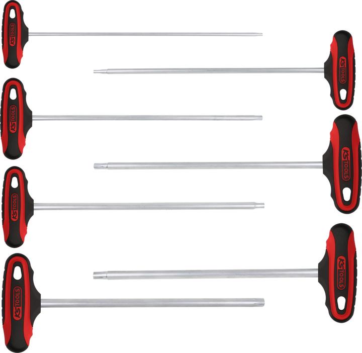 Actual product image KS Tools ERGOTORQUEplus® T handle RIBE key wrench set, extra long, 7 pcs, M4-M10