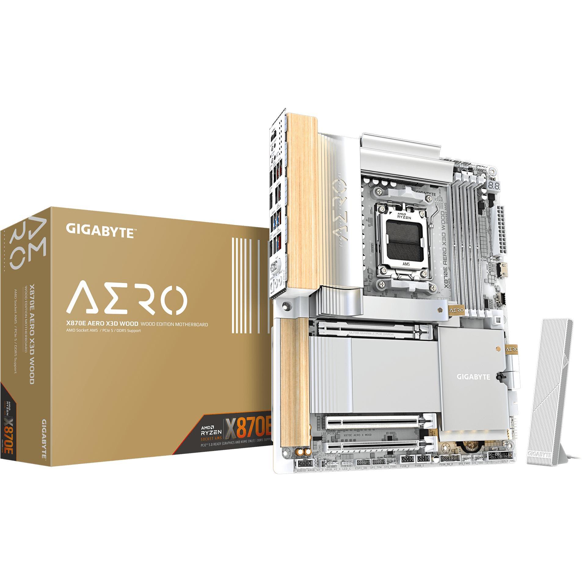 Gigabyte MB GBT AMD AM5 X870E AERO X3D WOOD (AM5, AMD X870E, ATX), Mainboard
