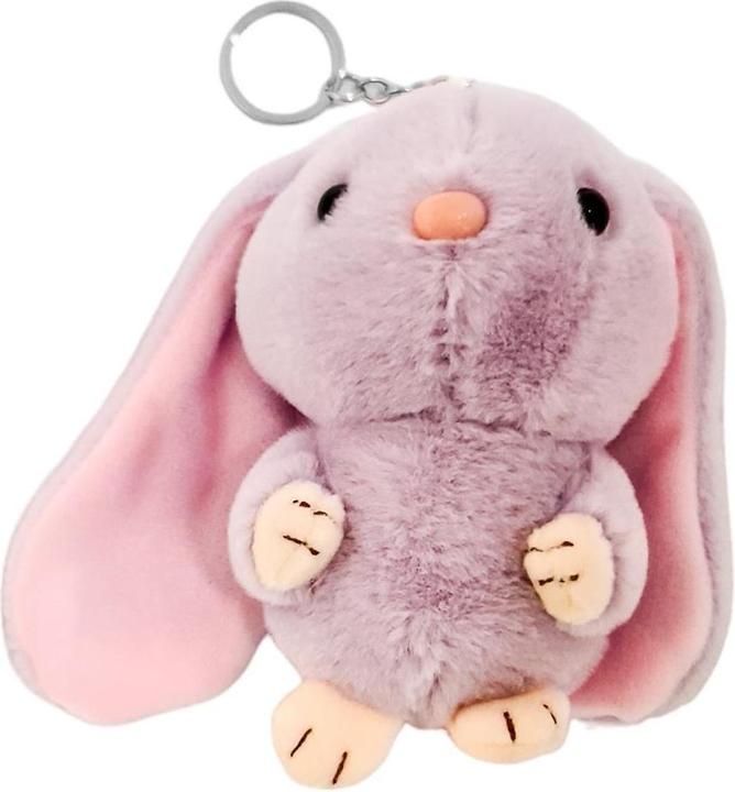 Actual product image Lila Kaninchen-Plüsch-Schlüsselanhänger