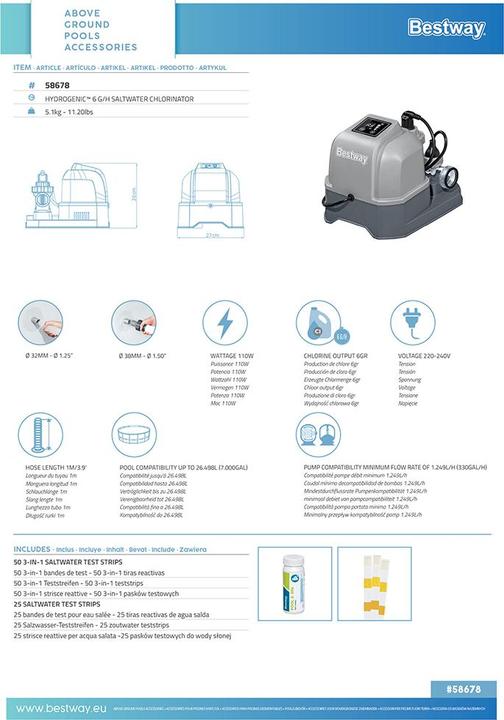 Immagine prodotto Bestway Hydrogenic Saltwater Chlorinator