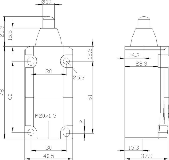 Produktbild Siemens Positionsschalter 40mm Kuppenstössel
