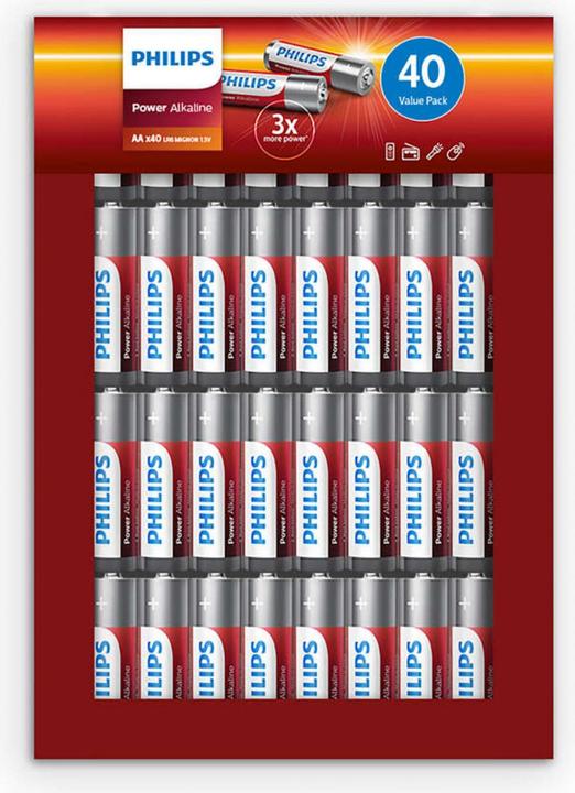 Produktbild Philips 1x40 Power Alkaline AA Batterie Vorteilspack (40 Stk., AA)