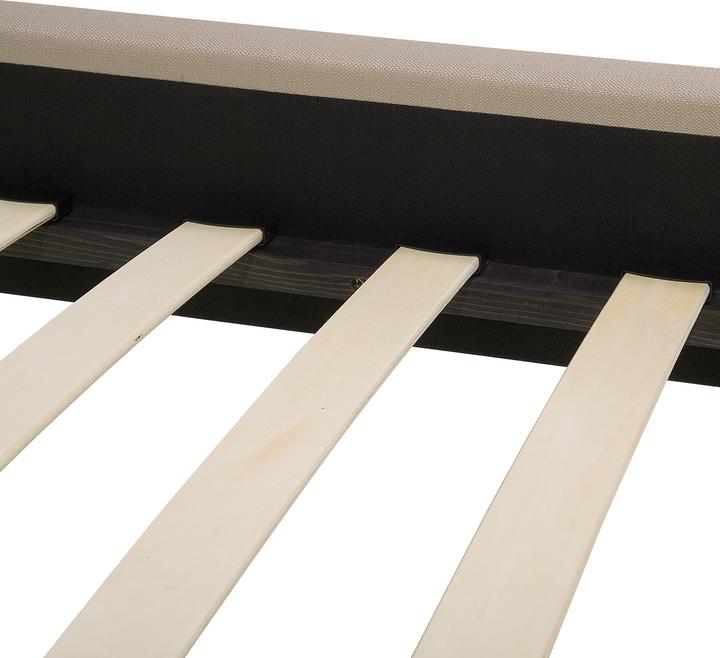 Actual product image Beliani Upholstered bed linen look beige slatted frame 180 x 200 cm COLMAR (180 x 200 cm)