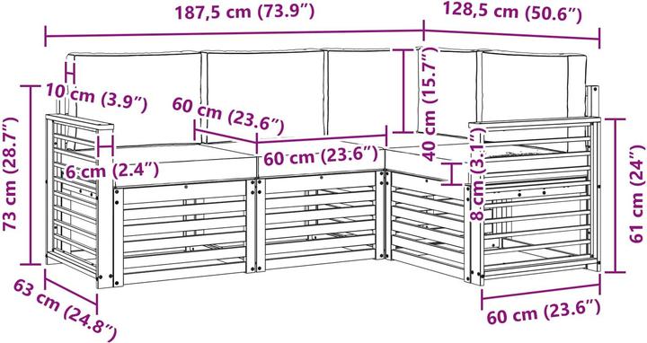 Produktbild vidaXL Outdoor-Sofa