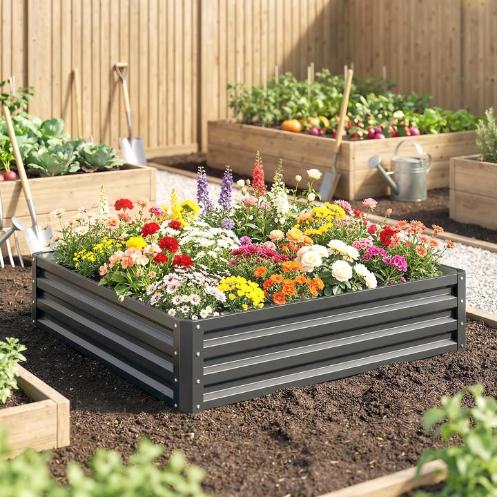 Image du produit Outsunny Hochbeet Stahl Hellgrau