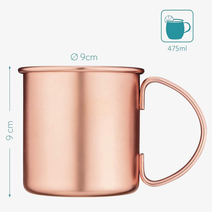 Immagine prodotto Navaris Moscow Mule Kupferbecher-Set (4 Stück) (4.75 dl, 4 x, Tazza Moscow Mule)