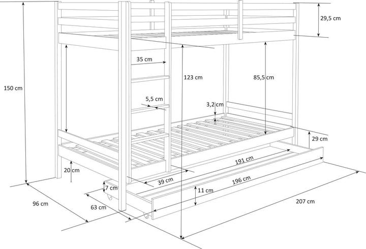Produktbild Homestyle4u Etagenbett (90x200)