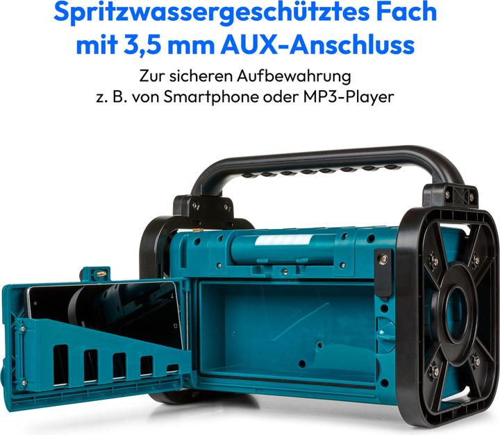 Produktbild Medion MD 43877 DAB+/BT Baustellenradio schwarz / blau (DAB+, MW, AM, FM, PLL, Bluetooth)