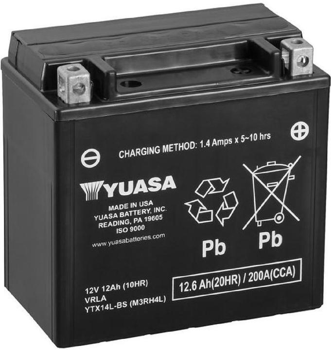 Yuasa AGM Motorradbatterie 12V 12.6Ah 200A (12 V, 12.60 Ah, 200 A)