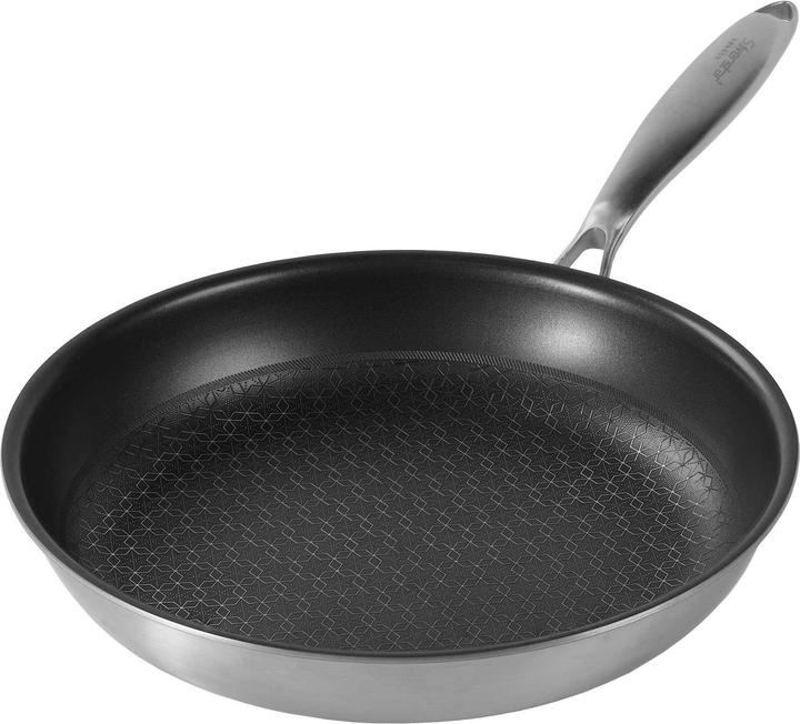 Actual product image Silverstar Stainless steel pan 28 cm with non-stick coating for induction and oven (28 cm, Pan set + pot set, Stainless steel)