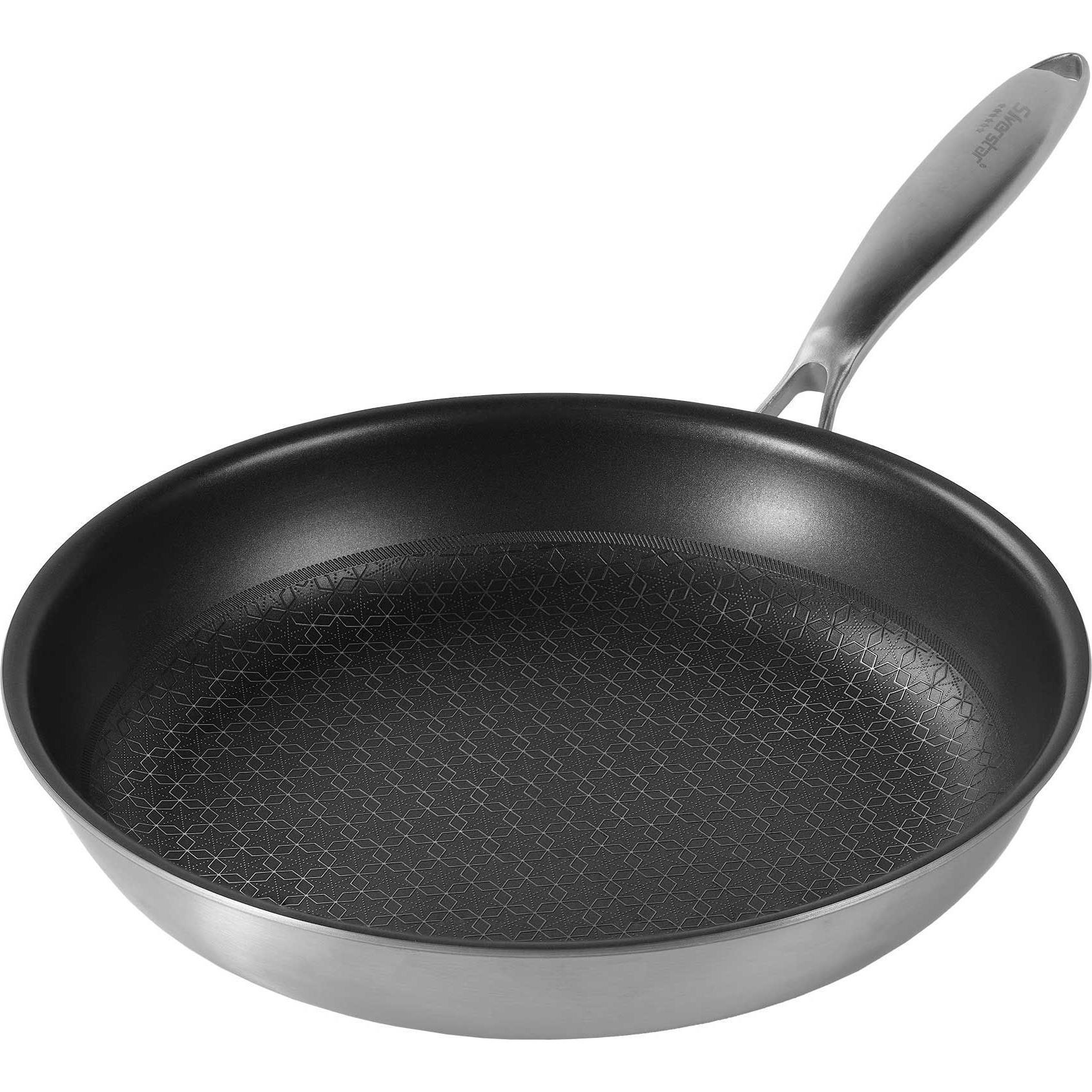 Silverstar Edelstahlpfanne 28 cm mit Antihaftbeschichtung für Induktion und Backofen, Pfanne + Kochtopf, Silber