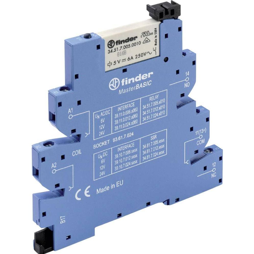 Finder 39.11.0.024.5060 Koppelrelais 24 V/DC, 24 V/AC 6 A 1 Wechsler 1 St., Relais