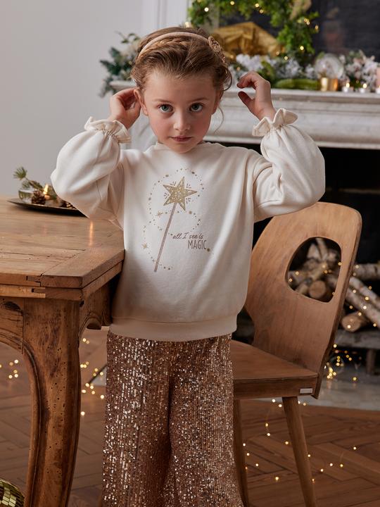 Actual product image Vertbaudet Mädchen Weihnachts-Geschenkset: Sweatshirt & Zauberstab, mit Recycling-Polyester (98, 104)