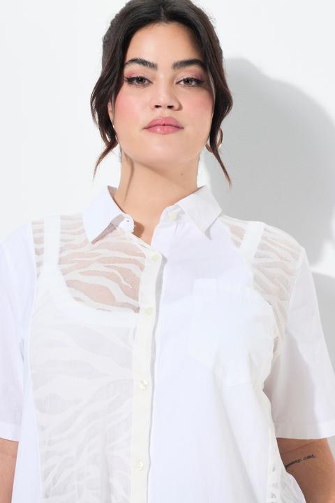 Image du produit Angel of Style Bluse, A-Linie, Spitzeneinsätze, asymmetrischer Sau (60)