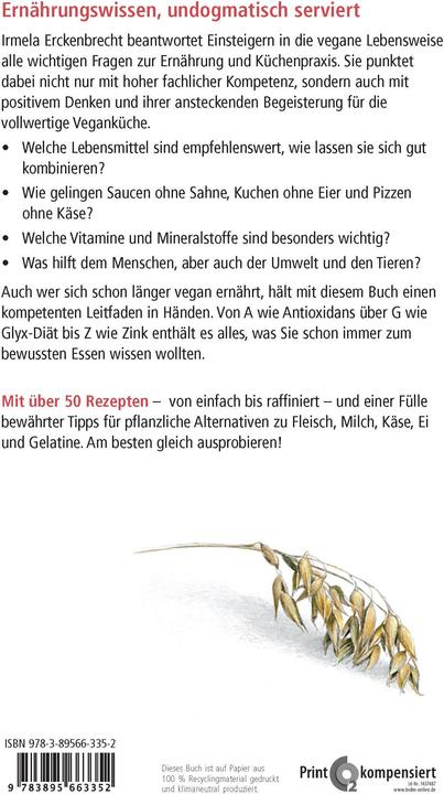 Produktbild Probier's vegan (Deutsch, Irmela Erckenbrecht, 2014)