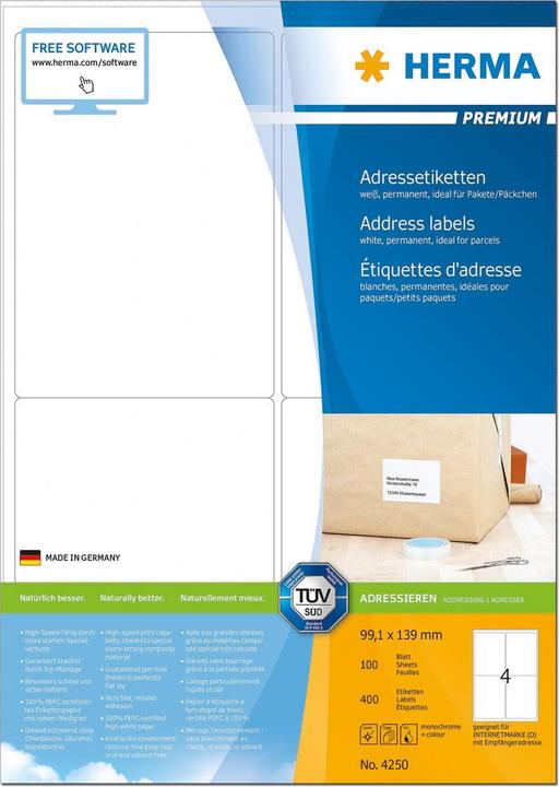 Actual product image HERMA Universal labels A4