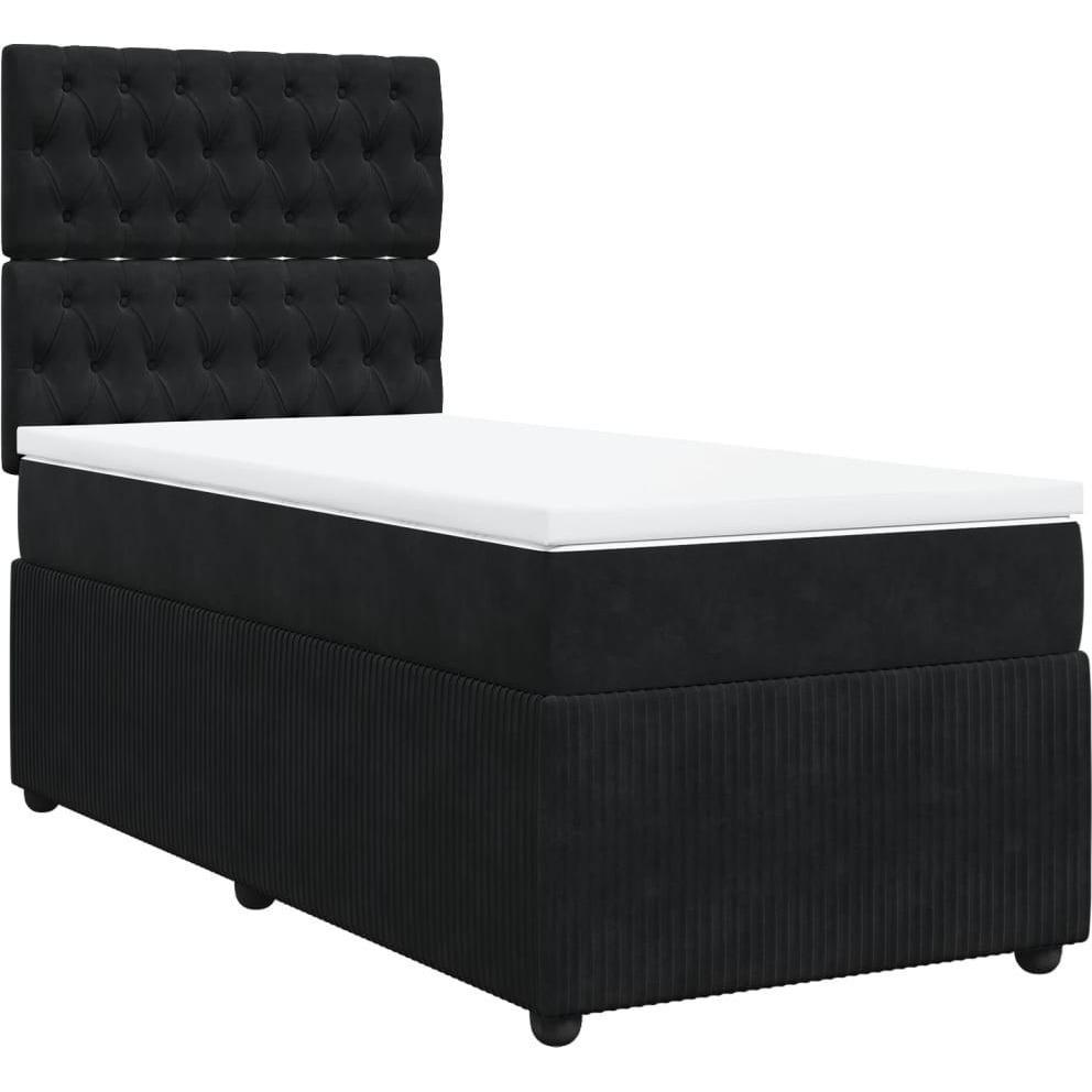 Thumbnail - VidaXL, Bett, Bo x springbett mit Matratze 90 x 200 cm Samt (90 x 200 cm)