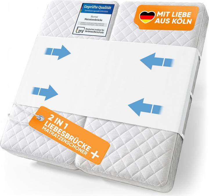 Blumtal 2in1 Liebesbrücke und Matratzenschoner mit Spanngurt