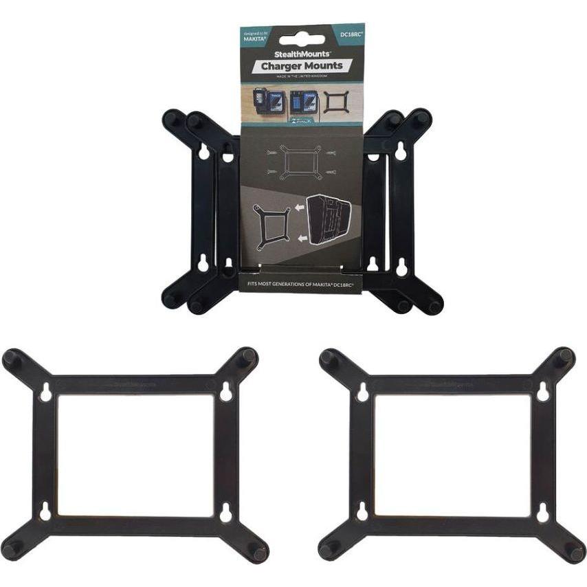 StealthMounts, Pannello portautensili, CMC-MK-S Schwarzer Halter für Makita Single-Ladegerät (2 Stück)
